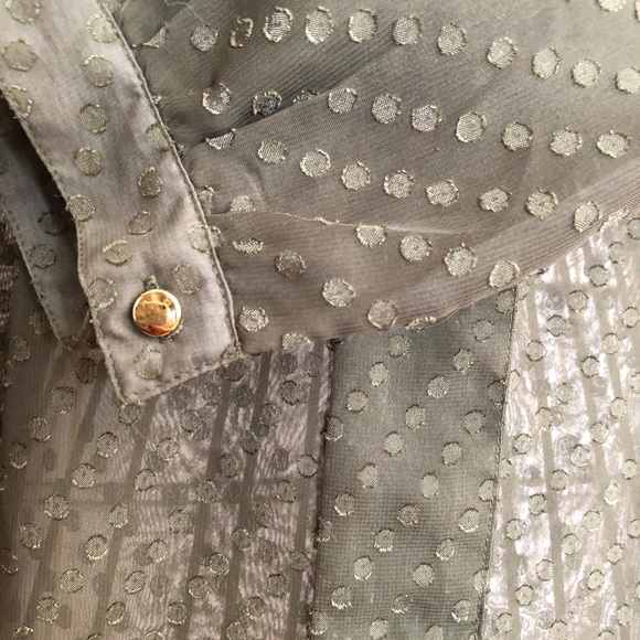 NY & Co green blouse with removable tie - Picture 2 of 6